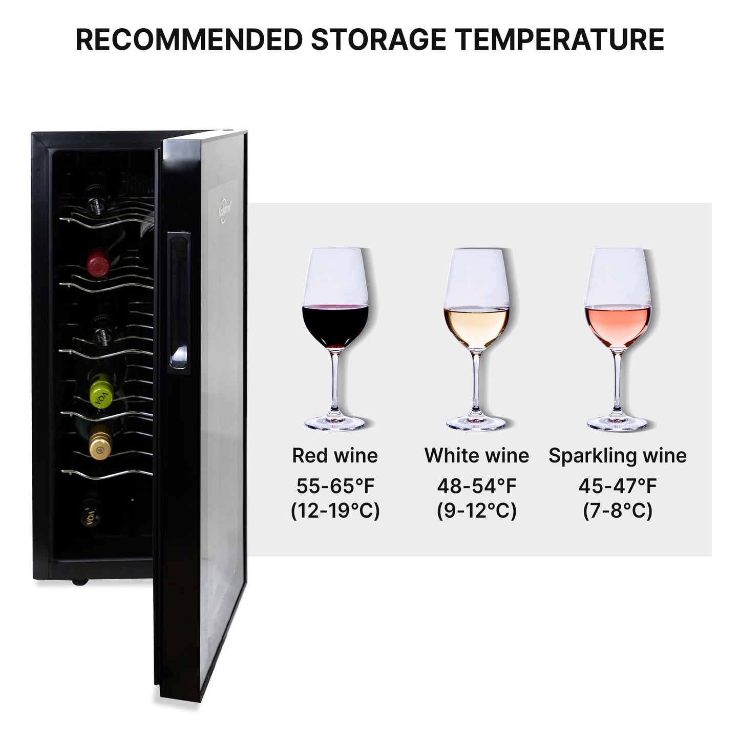 Koolatron 12 Bottle Wine Fridge with Glass Door