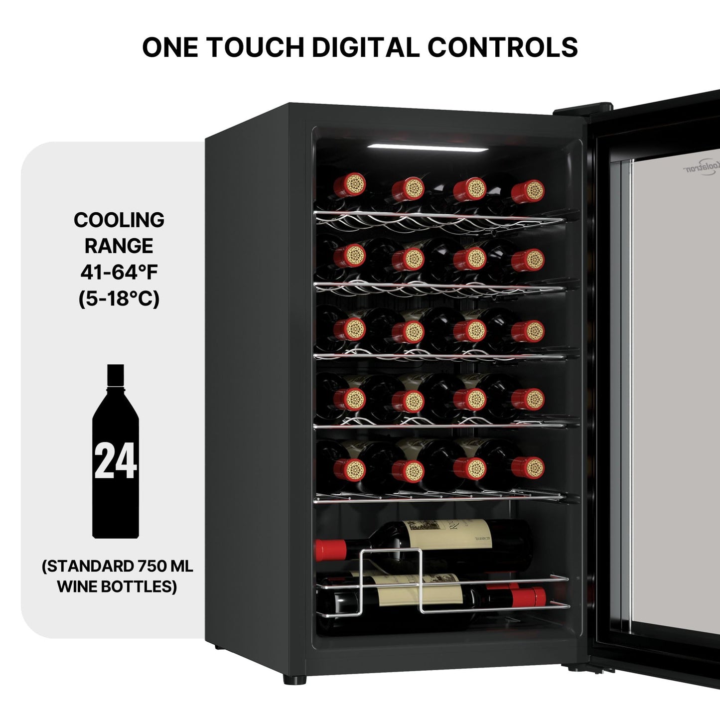 Koolatron 24 Bottle Wine Fridge with Glass Door