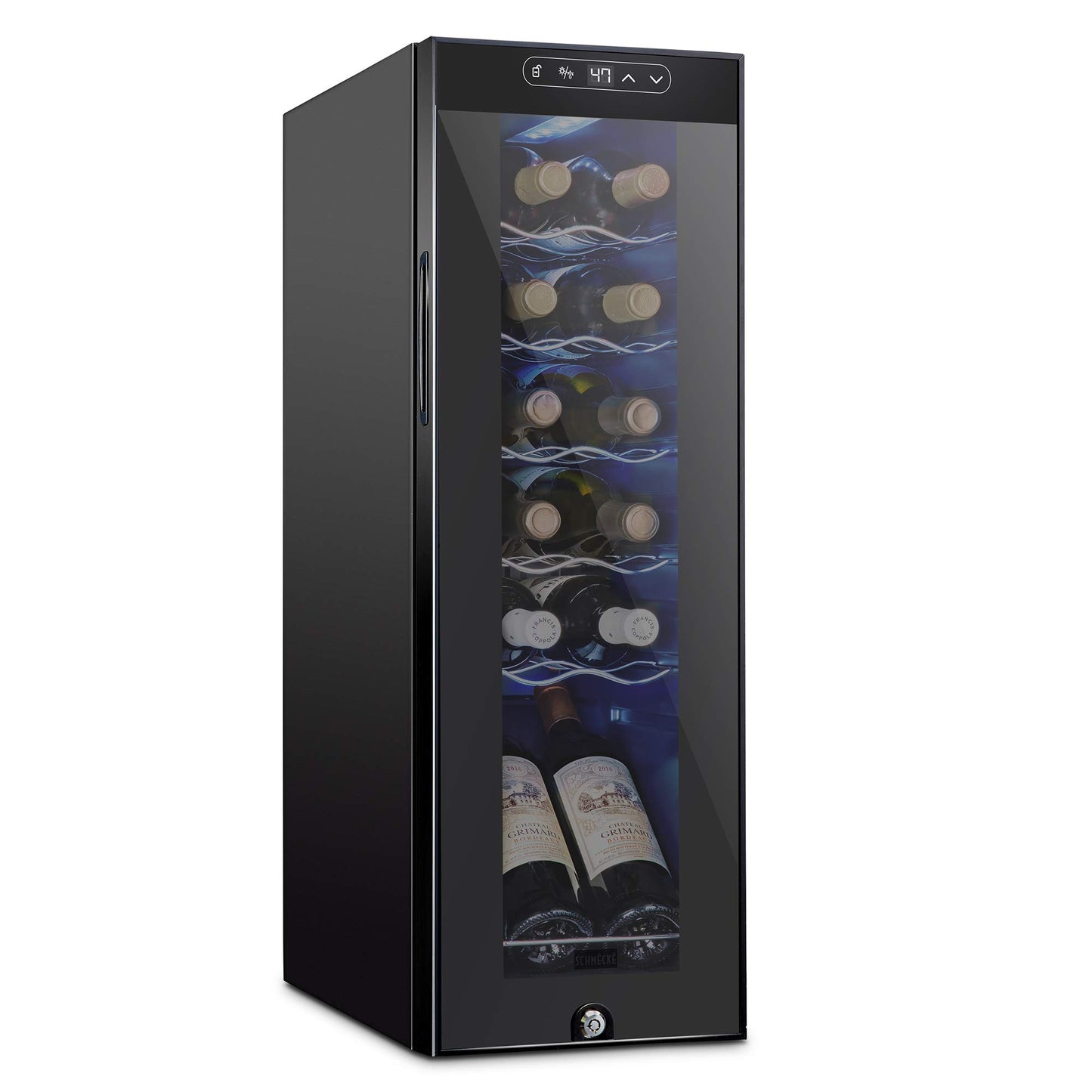 Schmecke 12 Bottle Wine Cooler Refrigerator with Lock