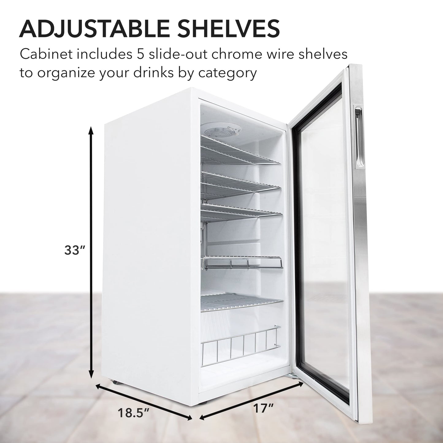 Whynter 127 Can Beverage Refrigerator with Glass Door