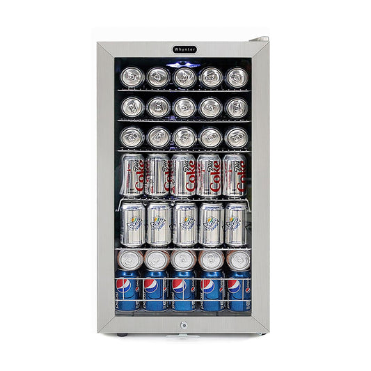 Whynter 127 Can Beverage Refrigerator with Glass Door