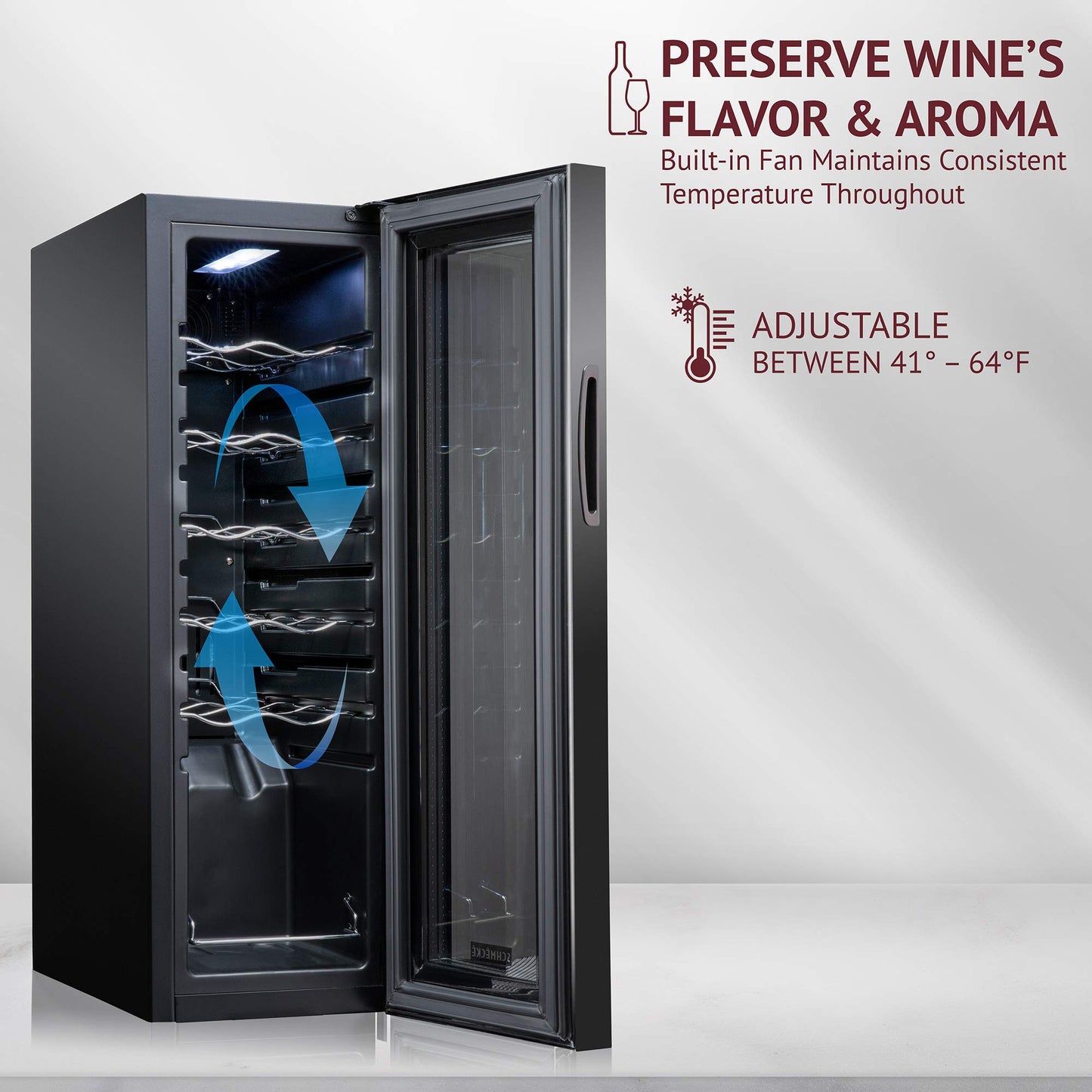 Schmecke 12 Bottle Wine Cooler Refrigerator with Lock