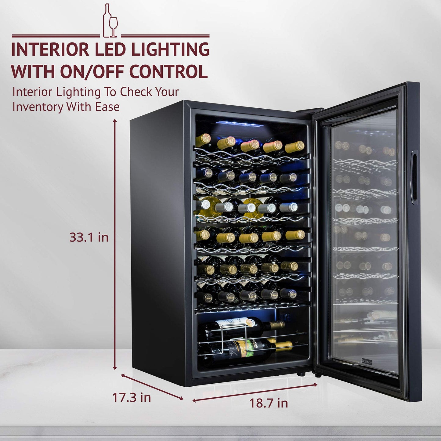 Schmecke 34 Bottle Wine Cooler Refrigerator with Lock