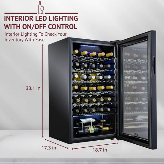 Schmecke 34 Bottle Wine Cooler Refrigerator with Lock