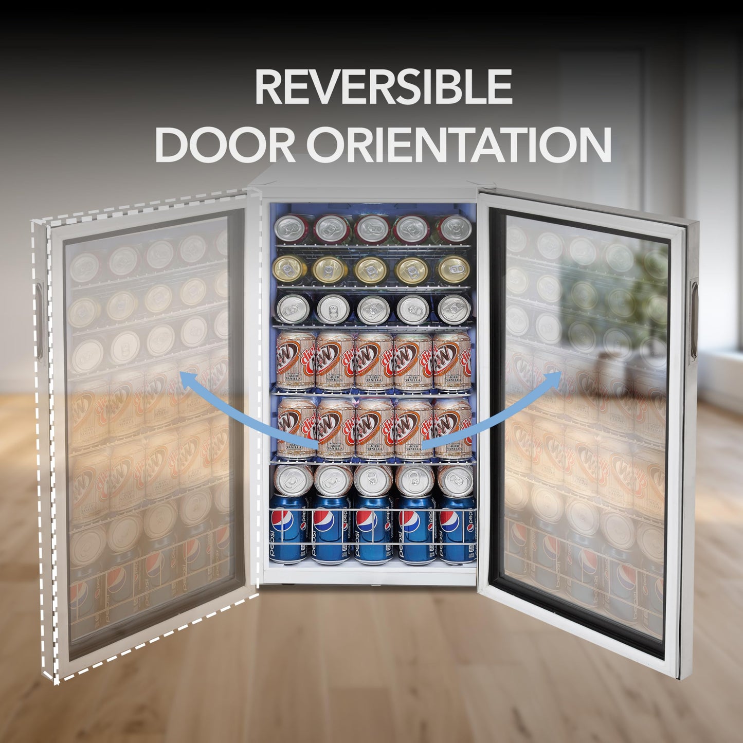 Whynter 127 Can Beverage Refrigerator with Glass Door