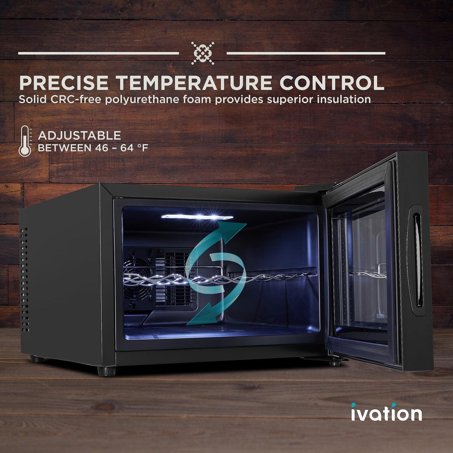 Ivation 8 Bottle Thermoelectric Wine Cooler Countertop