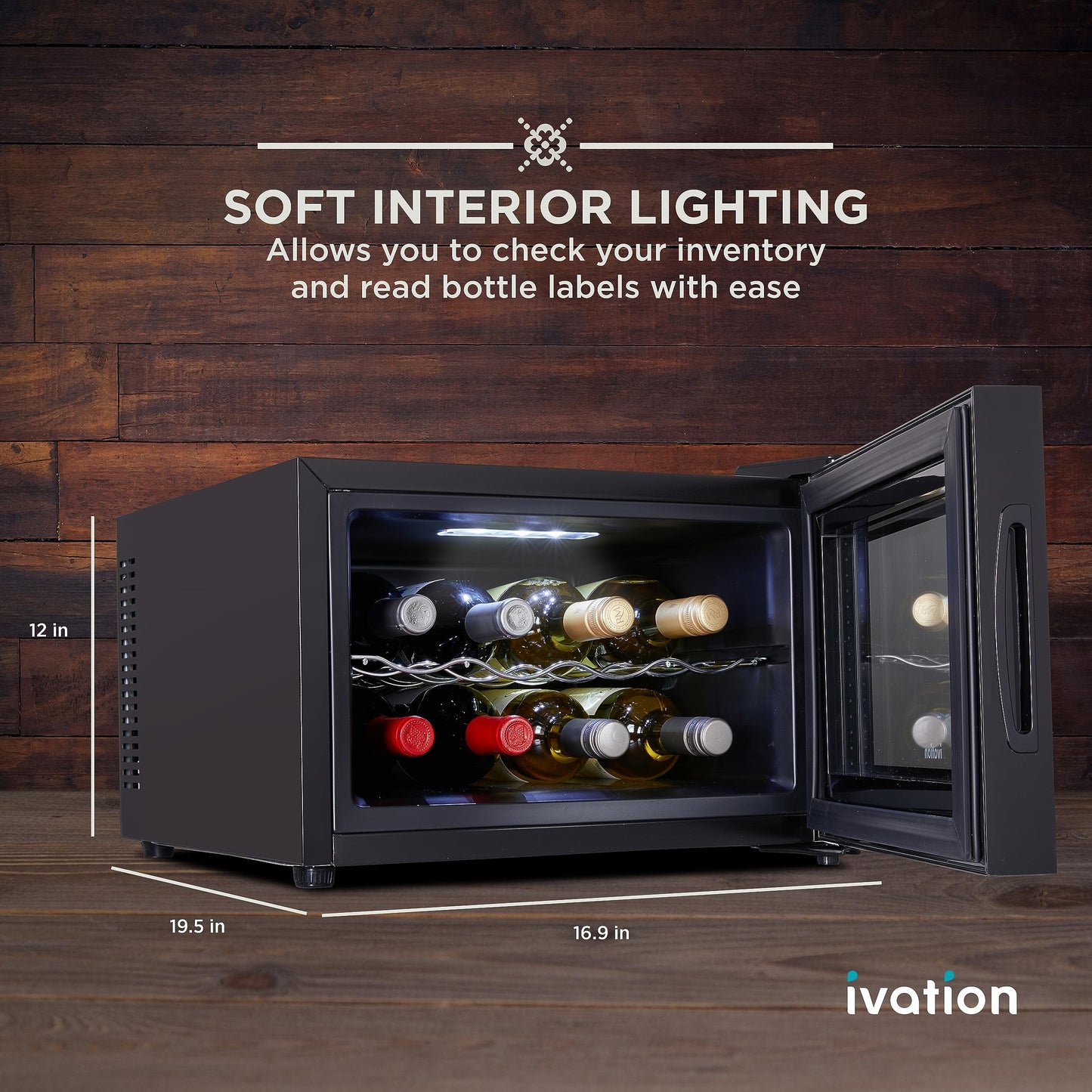 Ivation 8 Bottle Thermoelectric Wine Cooler Countertop